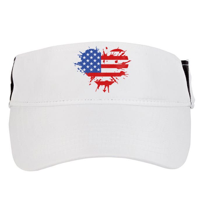 4th Of July American Flag Patriotic I Heart The USA Adult Drive Performance Visor