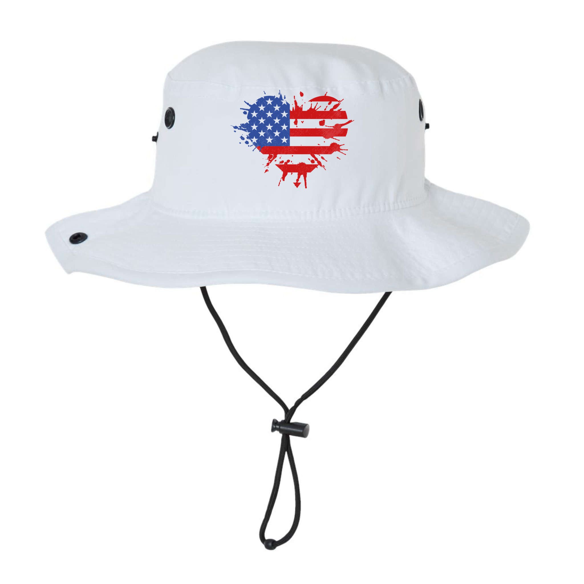 4th Of July American Flag Patriotic I Heart The USA Bucket Hat