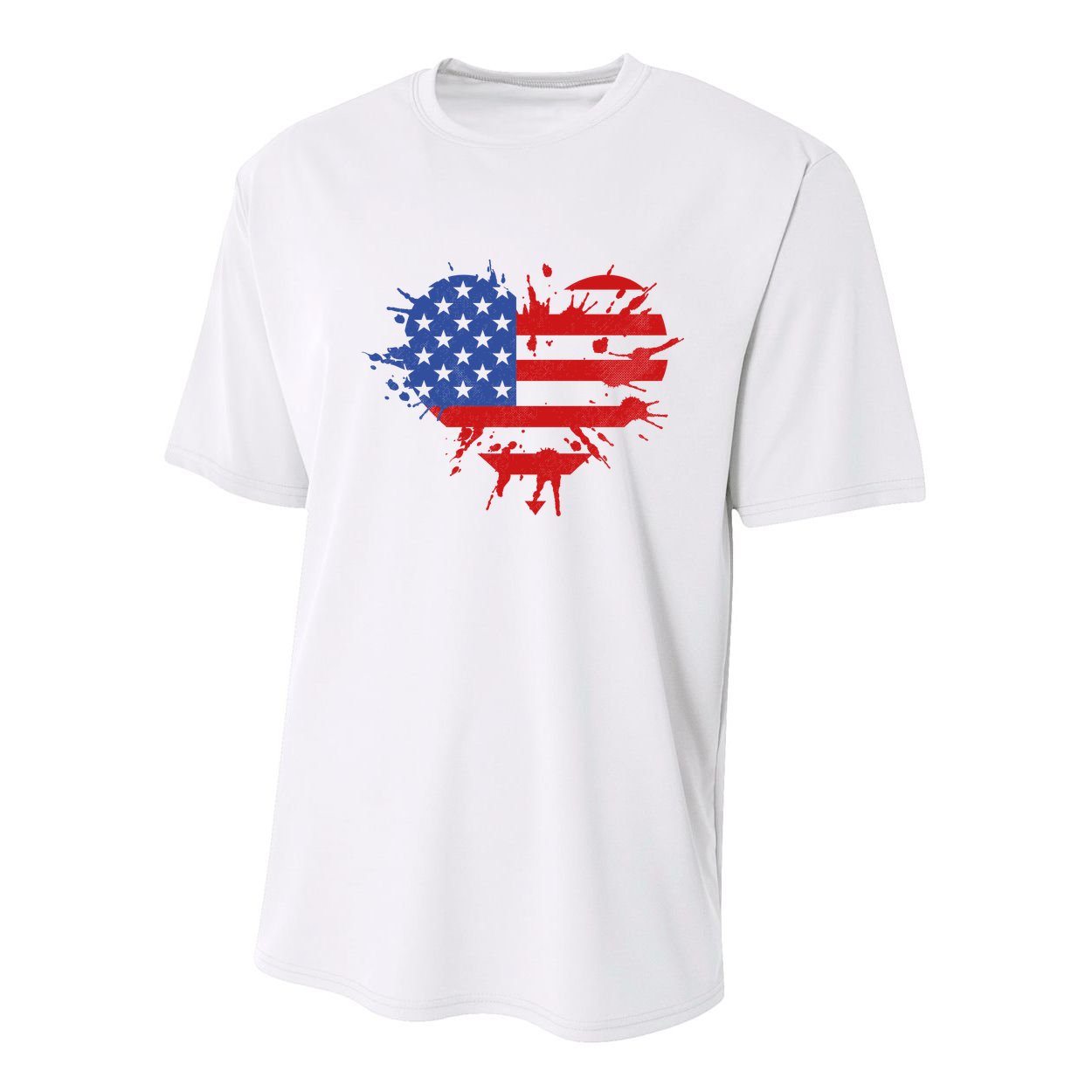 4th Of July American Flag Patriotic I Heart The USA Youth Performance Sprint T-Shirt