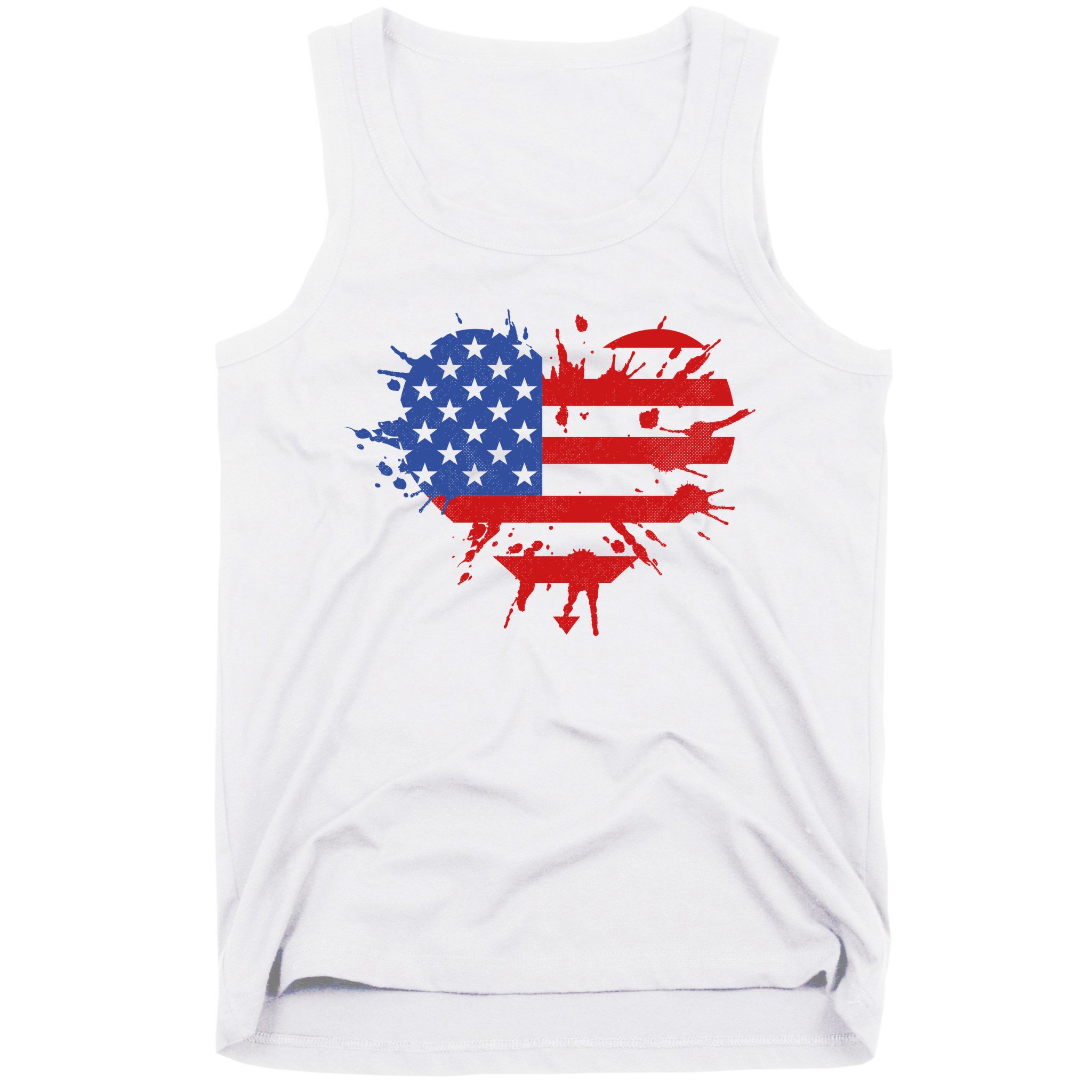 4th Of July American Flag Patriotic I Heart The USA Tank Top