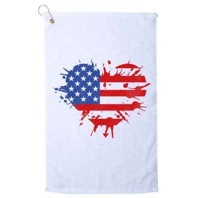 4th Of July American Flag Patriotic I Heart The USA Golf Towel