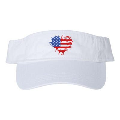 4th Of July American Flag Patriotic I Heart The USA Visor