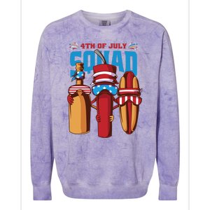 4th Of July Squad Colorblast Crewneck Sweatshirt