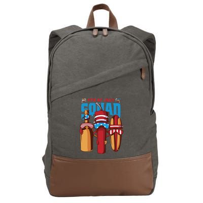 4th Of July Squad Cotton Canvas Backpack