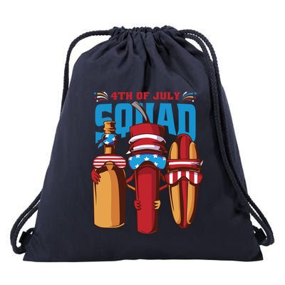 4th Of July Squad Drawstring Bag
