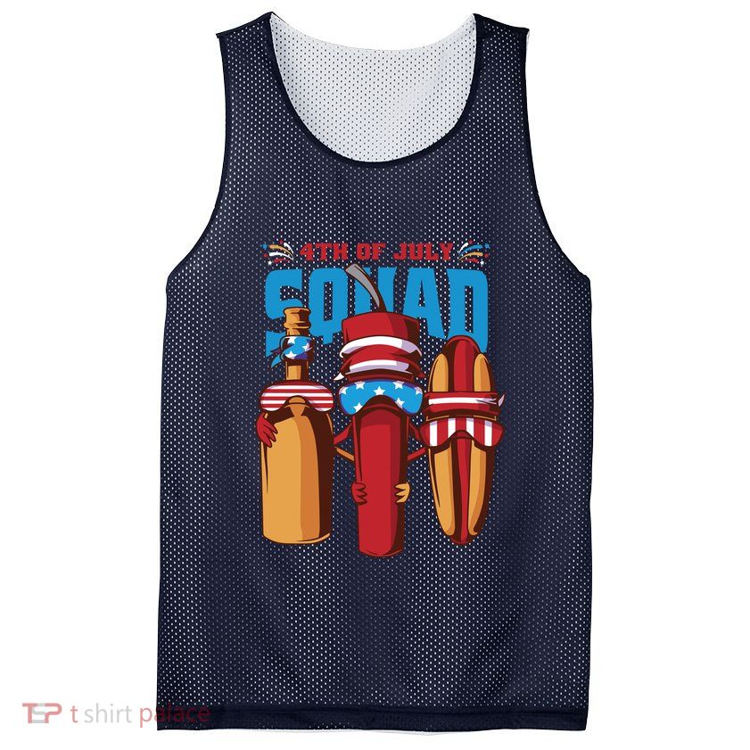4th Of July Squad Mesh Reversible Basketball Jersey Tank