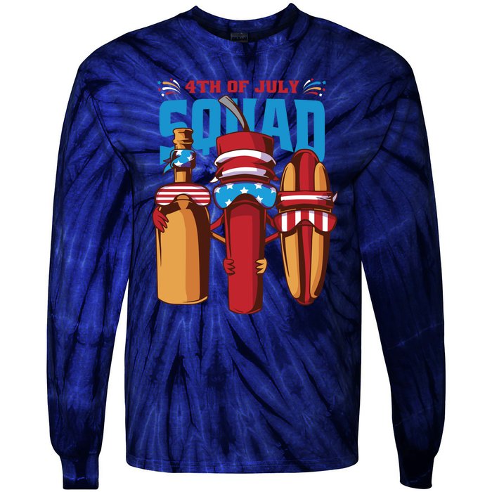 4th Of July Squad Tie-Dye Long Sleeve Shirt