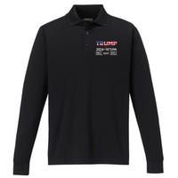 4th Of July Trump 2024 Drill Baby Drill Us Flag Republican Gift Performance Long Sleeve Polo