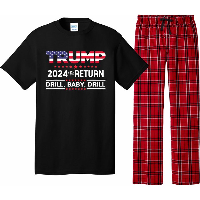 4th Of July Trump 2024 Drill Baby Drill Us Flag Republican Gift Pajama Set