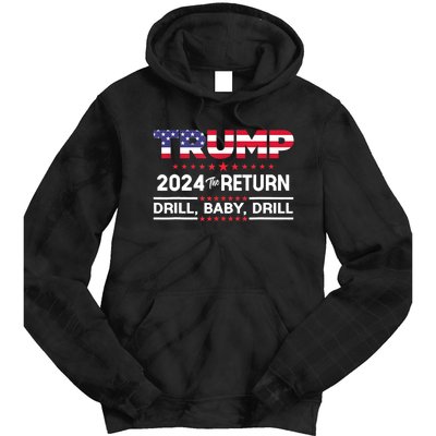 4th Of July Trump 2024 Drill Baby Drill Us Flag Republican Gift Tie Dye Hoodie