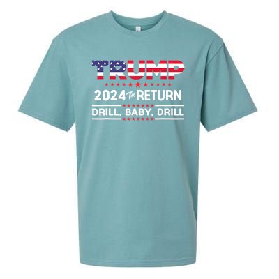 4th Of July Trump 2024 Drill Baby Drill Us Flag Republican Gift Sueded Cloud Jersey T-Shirt