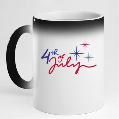 4th Of July Celebration Cute 11oz Black Color Changing Mug