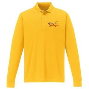 4th Of July Celebration Cute Performance Long Sleeve Polo