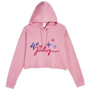 4th Of July Celebration Cute Crop Fleece Hoodie