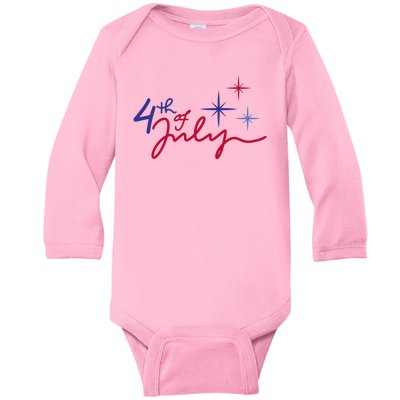 4th Of July Celebration Cute Baby Long Sleeve Bodysuit