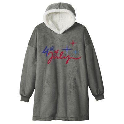 4th Of July Celebration Cute Hooded Wearable Blanket