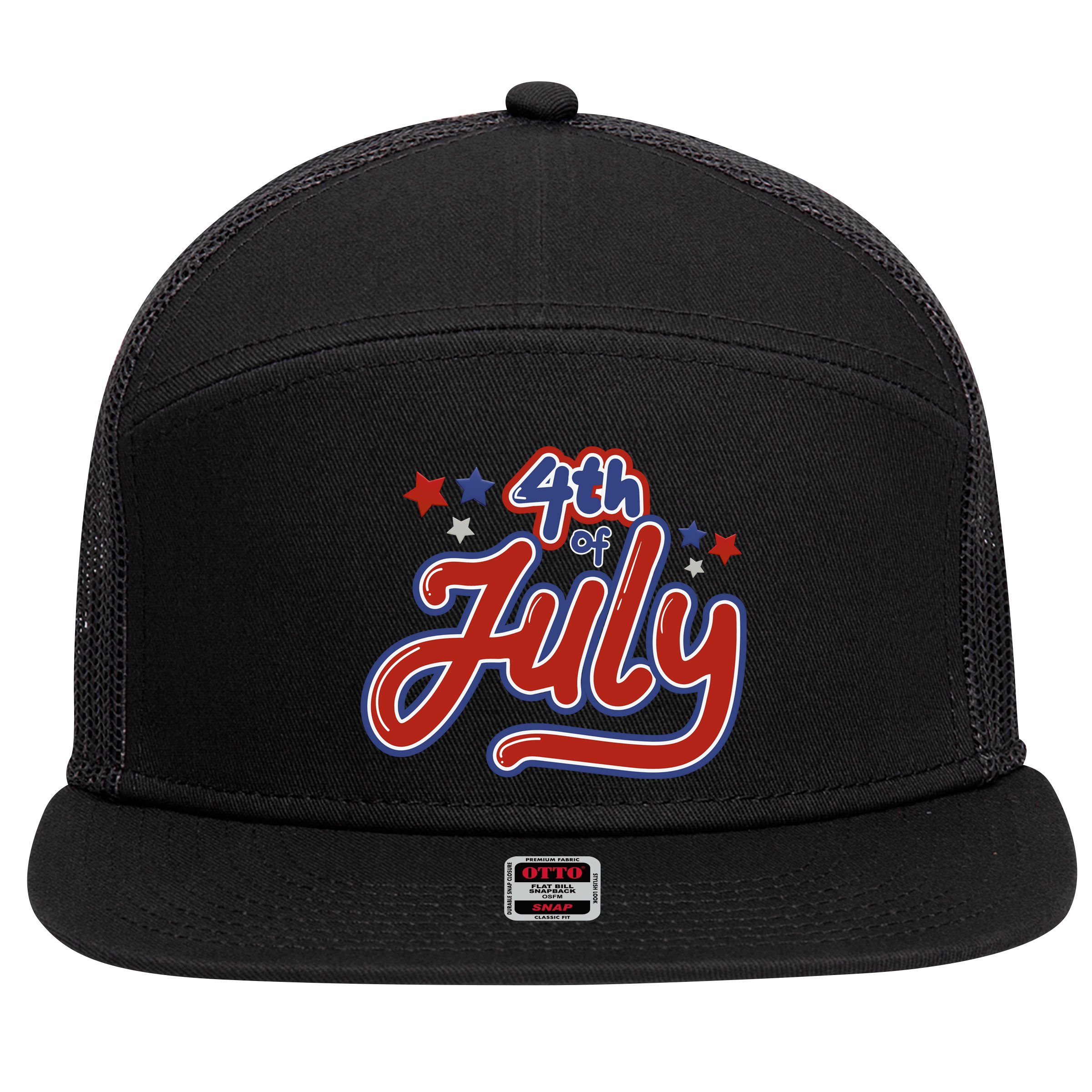 4th Of July Holiday Celebration 7 Panel Mesh Trucker Snapback Hat
