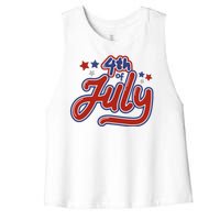 4th Of July Holiday Celebration Women's Racerback Cropped Tank