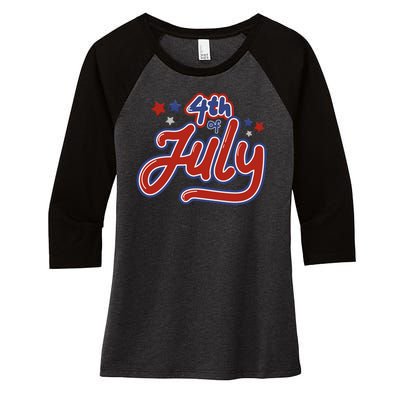 4th Of July Holiday Celebration Women's Tri-Blend 3/4-Sleeve Raglan Shirt