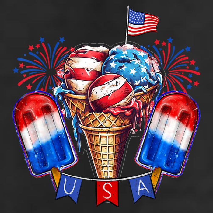 4th Of July Patriotic Ice Cream Popsicle American Flag Cool Comfort Performance Bucket Hat