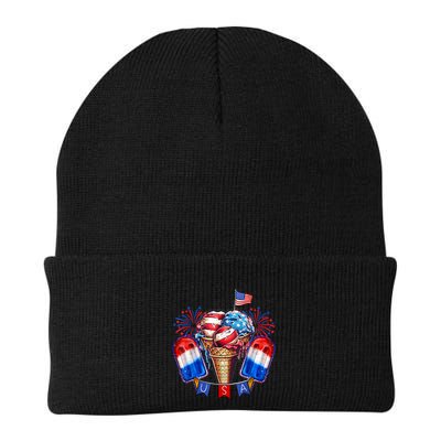 4th Of July Patriotic Ice Cream Popsicle American Flag Beanie