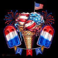 4th Of July Patriotic Ice Cream Popsicle American Flag Flatbill Hat