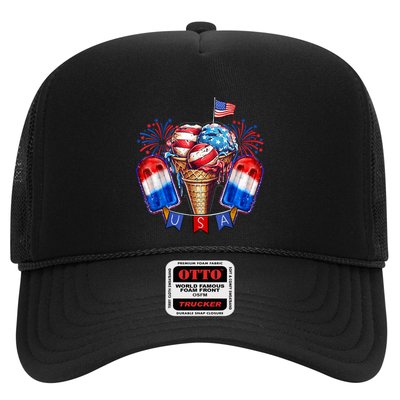 4th Of July Patriotic Ice Cream Popsicle American Flag Trucker Hat
