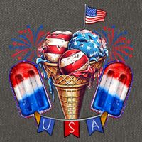 4th Of July Patriotic Ice Cream Popsicle American Flag Cotton Canvas Backpack