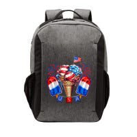4th Of July Patriotic Ice Cream Popsicle American Flag Vector Backpack