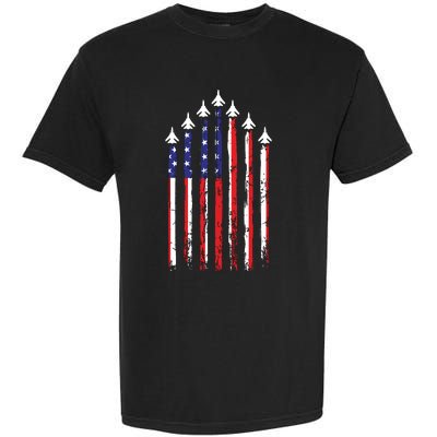 4th Of July Veteran Patriotic Fighter Jets Garment-Dyed Heavyweight T-Shirt