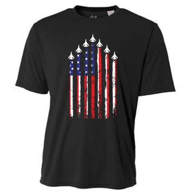 4th Of July Veteran Patriotic Fighter Jets Cooling Performance Crew T-Shirt