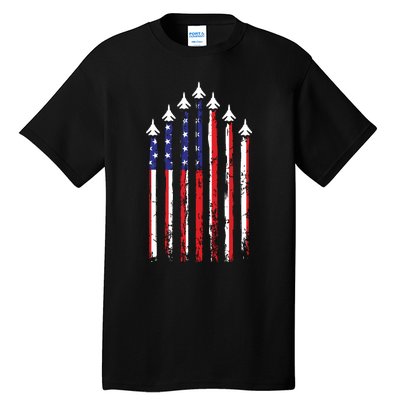 4th Of July Veteran Patriotic Fighter Jets Tall T-Shirt