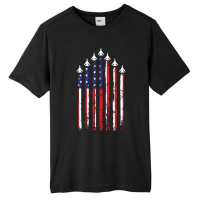 4th Of July Veteran Patriotic Fighter Jets Tall Fusion ChromaSoft Performance T-Shirt