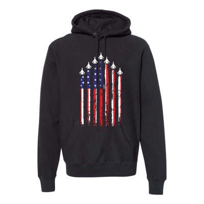 4th Of July Veteran Patriotic Fighter Jets Premium Hoodie