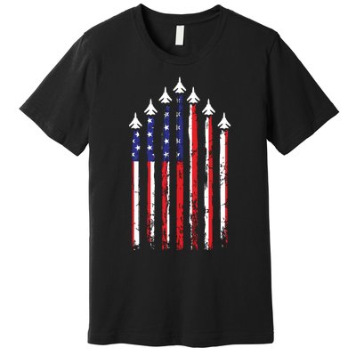 4th Of July Veteran Patriotic Fighter Jets Premium T-Shirt