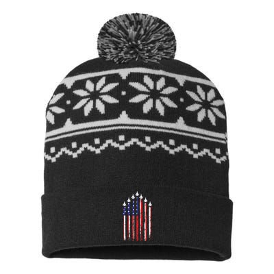 4th Of July Veteran Patriotic Fighter Jets USA-Made Snowflake Beanie