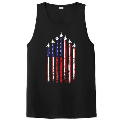 4th Of July Veteran Patriotic Fighter Jets PosiCharge Competitor Tank