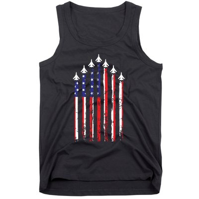 4th Of July Veteran Patriotic Fighter Jets Tank Top