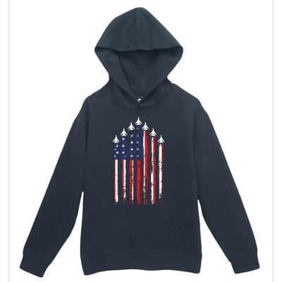 4th Of July Veteran Patriotic Fighter Jets Urban Pullover Hoodie