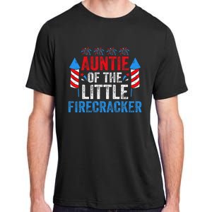 4th Of July Birthday Aunt Auntie Of The Little Firecracker Adult ChromaSoft Performance T-Shirt