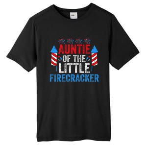 4th Of July Birthday Aunt Auntie Of The Little Firecracker Tall Fusion ChromaSoft Performance T-Shirt