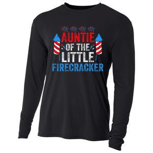 4th Of July Birthday Aunt Auntie Of The Little Firecracker Cooling Performance Long Sleeve Crew