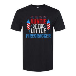 4th Of July Birthday Aunt Auntie Of The Little Firecracker Softstyle CVC T-Shirt