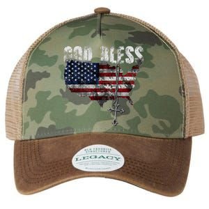 4th Of July American Flag God Bless America Legacy Tie Dye Trucker Hat