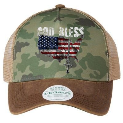 4th Of July American Flag God Bless America Legacy Tie Dye Trucker Hat