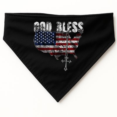 4th Of July American Flag God Bless America USA-Made Doggie Bandana