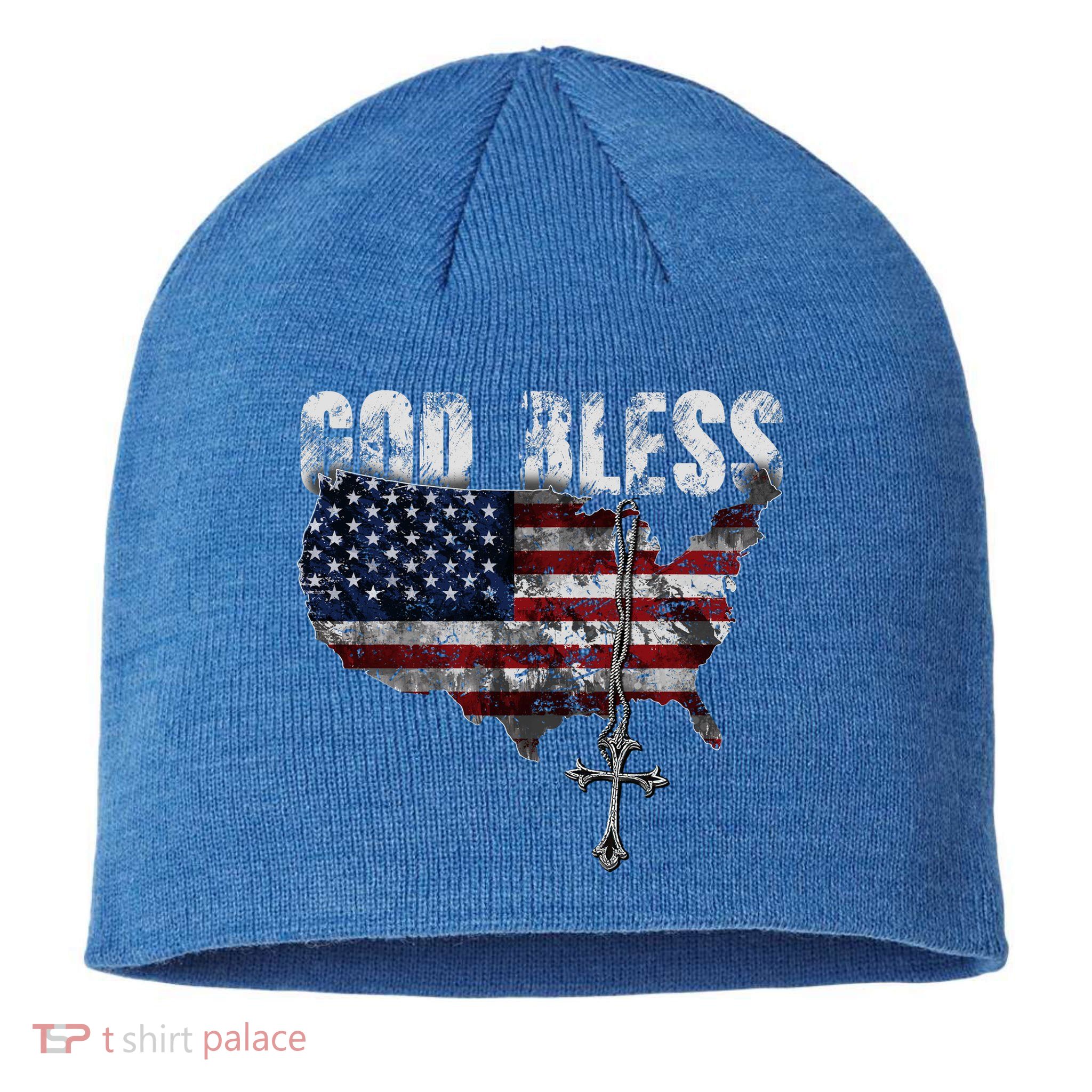 4th Of July American Flag God Bless America Sustainable Beanie