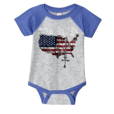 4th Of July American Flag God Bless America Infant Baby Jersey Bodysuit