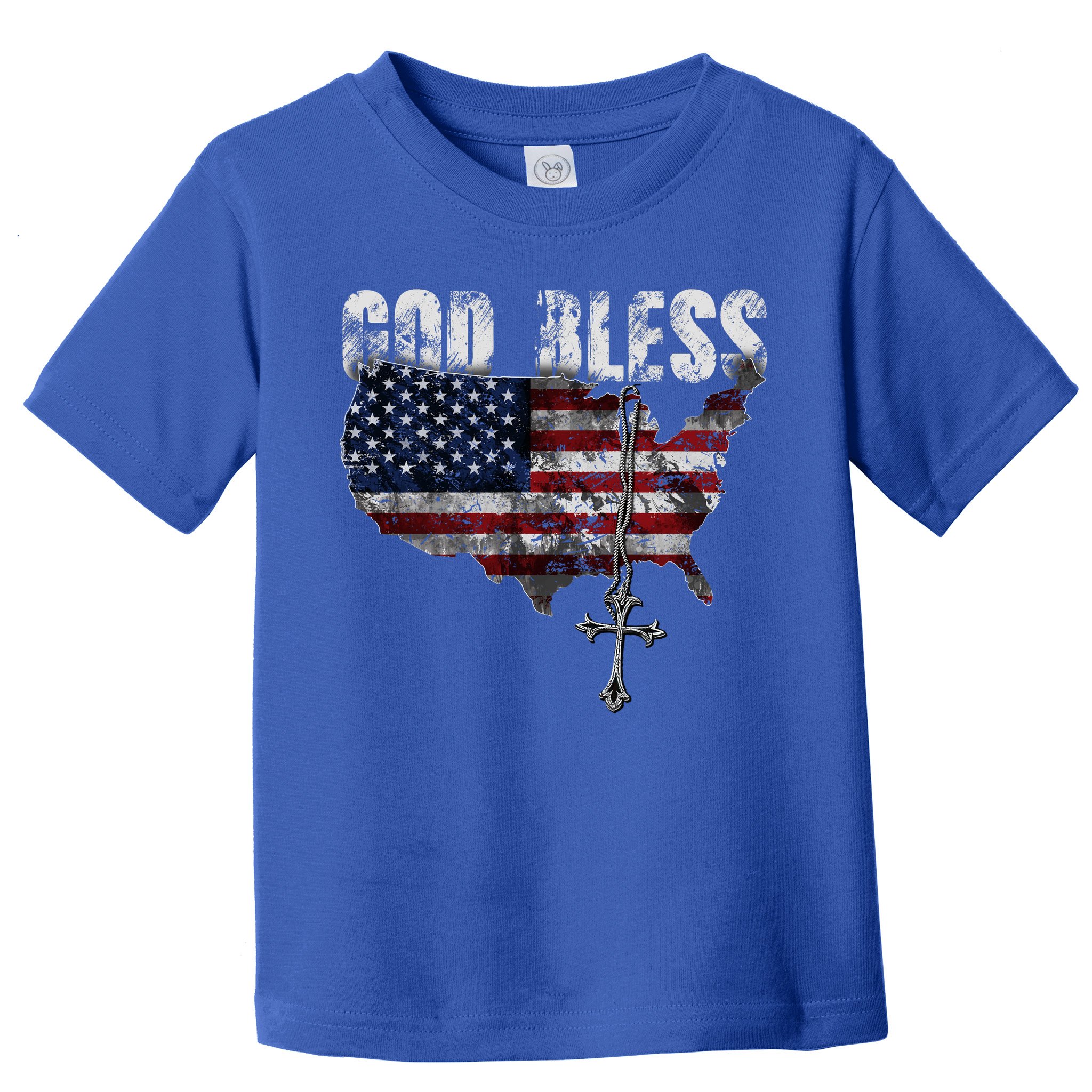 4th Of July American Flag God Bless America Toddler T-Shirt