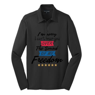 4th Of July Free Sound Of My Freedom Silk Touch Performance Long Sleeve Polo